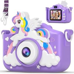 Unicorn Cameras for Boy And Girls HD Digital Video Camera for 3-12 Year (Purple)-image-54