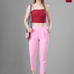 T19 Women Relaxed Straight Fit Trousers-picture-31