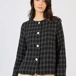 Styli Women Checked Jacket-picture-25