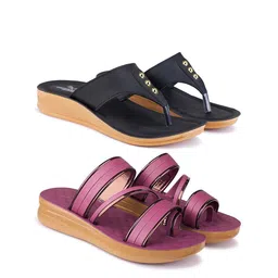 BERSACHE Women Set Of 2 Open Toe Flats-picture-31