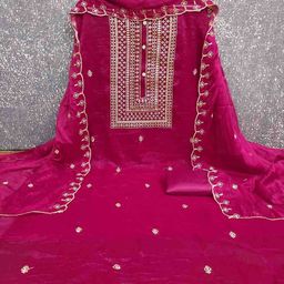 MANVAA Floral Embroidered Thread Work Unstitched Dress Material-picture-14