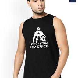 Organic Chics Pack Of 2 Printed Cotton Tank Vests Black Captain - Navy Thor_S-image-79