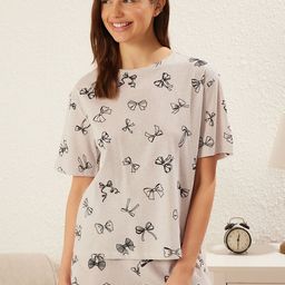 Trendyol Printed Pure Cotton Night suit-image-88