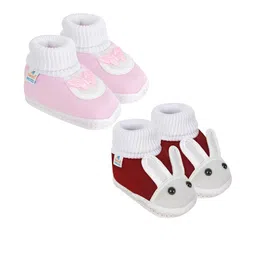 NESKA MODA 12 To 18 Month NonSlip Set of 2 Pair Toddler Baby Unisex Soft Cotton Rabbit Face Booties-image-75