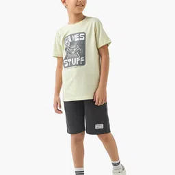 Juniors by Babyshop Boys Printed Pure Cotton T-Shirt With Shorts-image-16