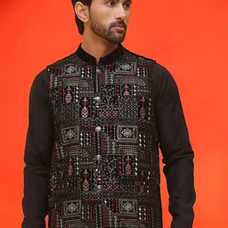 Jompers Embroidered Mandarin Collar Nehrujacket-image-94