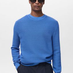 MANGO MAN Self Design Slim Fit Pullover-image-89