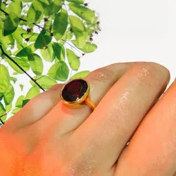 GenZcomplex Red Brass Garnet Finger Ring-image-84