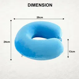 aura Kuber Industries Blue Memory Foam Filled Polyester Ultra Soft Travel Pillow image 3