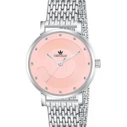 CRESTELLO Women Dial & Stainless Steel Straps Analogue Watch CR-WT159-PNK-CH-35
