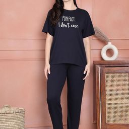 Kanvin Women Typography Printed Night suit-image-13