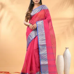 Charukriti Woven Design Zari Pure Cotton Taant Saree-picture-48