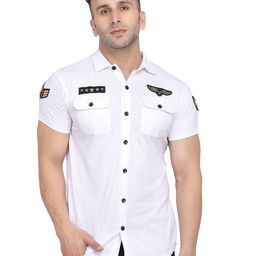 Blisstone Spread Collar Short Sleeves Cotton Shirt-image-55