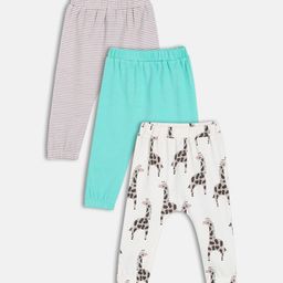 MINI KLUB Infant Boys Pack Of 3 Printed Pure Cotton Mid-Rise Joggers-picture-3