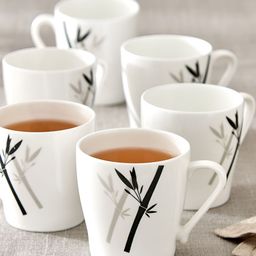Home Centre Corsica Jurgen White 6 Pieces Bone China Printed Mugs 180ml Each-image-17