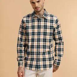 WROGN Men Comfort Tartan Checks Checked Casual Shirt-image-31