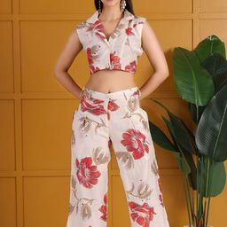 DARVI Printed Collor Neck Shirt With Trousers Co-Ords-image-77