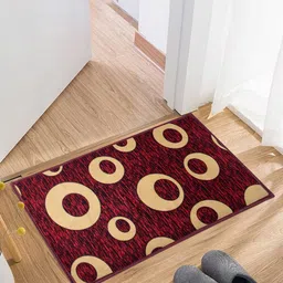 Kuber Industries Maroon & Beige Printed Rectangular Anti-Skid Doormat-9