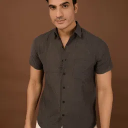 BAESD Men Standard Spread Collar Solid Polycotton Casual Shirt-picture-43