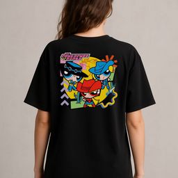 Anikmart Women Powerpuff Girls Dri-FIT Graphic Printed Round Neck Cotton Oversized T-shirt-picture-45