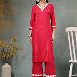 anouk rustic Women Solid Kurta with Palazzos-picture-31