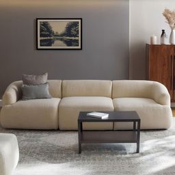 nestroots ZenLiving Cream-Colored 3 Seater Boucle Sofa-picture-33