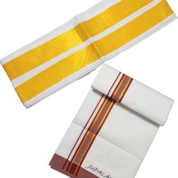 JUPALAW 2METERS TRENDY & TRADITIONAL COTTON 2METERS FANCY DHOTI WITH GAMCHA Solid Men Dhoti-8