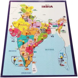 India Map Puzzle with Knob Educational for Kids size 300x360mm-image-6