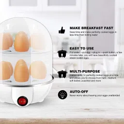 swiftex overseas Best Electric Egg Boiler and Steamer for 7 Eggs with Multi-Functional Cooking Tray Egg Cooker image 4
