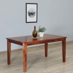 woodsworth from pepperfry Richmond Sheesham Wood 6 Seater Dining Table In Honey Oak Finish-picture-14