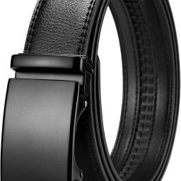 Men Black Artificial Leather Belt-image-3