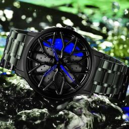 Analog Watch - For Men Men Car Wheel Watch With Spinning Car Rim red-picture-6