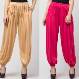 Solid Viscose Women Harem Pants-image-51