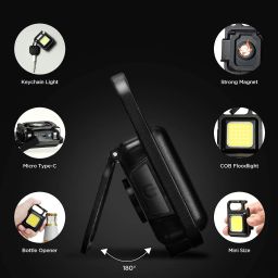 brss Magnetic Emergency Super Bright LED Keychain COB Light With Bottle Opener, LED Front Light image 4