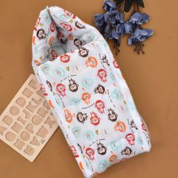 Baby Organic Cotton Muslin Sleeping cum carrying Nest Bag- Monkey- 0-11M Sleeping Bag-22