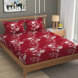 la verne 144 TC Cotton Double Jaipuri Prints Fitted (Elastic) Bedsheet image 4