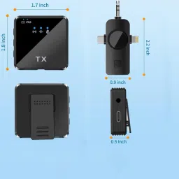 HRYFiNE F11 Dual Wireless Mic for Youtuber,vlogging,recording Camera Microphone image 2