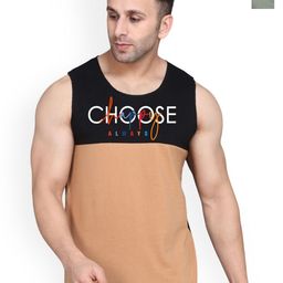 SLOWLORIS Pack Of 2 Printed Combed Cotton Gym Vests VSL26 CMB(CHS BLACKRUST)(NVR LGTGREEN)-image-58