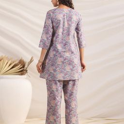 KALINI Printed Pure Cotton Tunic With Trouser Co-Ords image 3