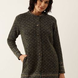 Chemistry Women Cable Knit Woollen Longline Cardigan-image-74