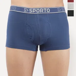 Sporto by Macho Men Pack Of 4 Combed Cotton Short Trunks-picture-1