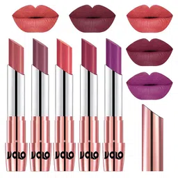VOLO Set Of 5 Creme Matte Lipstick-3.5g Each-32-36-37-38-48-26