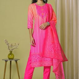 Moda Rapido Women Printed Kurta with Trousers & With Dupatta-picture-46