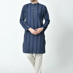 AMBI Men Striped Thread Work Kurta-picture-41
