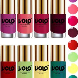 VOLO Set Of 8 High-Shine Long Lasting Nail Polish - 9.9 ml Each - Combo-No-20-21