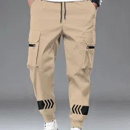 TRIPR Men Printed Mid-Rise Cargo Joggers-image-68