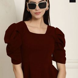 Metronaut Women Pack Of 2 Puff Sleeve Peplum Top-picture-24