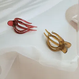DIVASTRI Women Set of 2 Transparent Duckbill Hair Bunn Claw Clip-picture-16