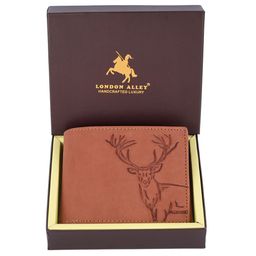 LONDON ALLEY Men Textured Leather Two Fold Wallet-41