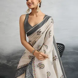 SOHINI NX Women Ethnic Motifs Embroidered Pure Cotton Saree-picture-31